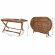 Ensemble salon de jardin en bois 6 chaises + table       marron 