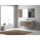Ensemble de salle de bain future 05 120cm vison et noyer massif