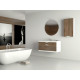 Meuble de salle de bain suspendu 100cm praga 21 - ensemble blanc et bois massif