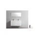 Ensemble meuble salle de bains double vasque 120 cm ideo blanc laqué 