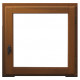 Fenêtre 1 vantail en bois exotique hauteur 105 x largeur 60 tirant droite (cotes tableau)
