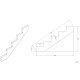Escalier bois extérieur - 5 marches pleines - largeur = 1m20 - marches découpables - avec contremarches - pin du nord - traité autoclave 