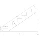 Escalier bois extérieur - 7 marches pleines - largeur = 1m20 - marches découpables - avec contremarches - pin du nord - traité autoclave 