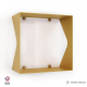 Etagère murale cube échancrée DECO-GEM Agate. L.30 x H.30 x P.15 cm Doré