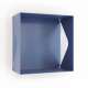 Etagère murale cube échancrée DECO-GEM, acier Aigue-Marine, fond même coloris. L.30 x H.30 x P.15 cm Bleu