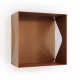 Etagère murale cube échancrée DECO-GEM, acier Aigue-Marine, fond même coloris. L.30 x H.30 x P.15 cm Marron