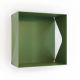 Etagère murale cube échancrée DECO-GEM, acier Aigue-Marine, fond même coloris. L.30 x H.30 x P.15 cm Vert