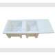 Evier céramique à encastrer Lingot Blanc Sarreguemines - 2 cuves avec égouttoir 