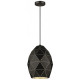 Suspension noir mat derby l23 1 lumières