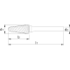 Fraise lime carbure Phantom forme L cylindrique - Forme conique - avec denture DT 3 Fine 6-UNI 8x22x6x70 mm - VAN OMMEN - 416200806 