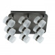 Plafonnier argentéétechno 9 ampoules 13.5 cm