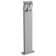 Borne d'extérieur grise street 2 ampoules 60 cm