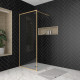 Paroi de douche - cadre et bras aluminium - Dimensions et couleur du cadre au choix Or-brossé|90 x 200