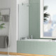 Pare-baignoire rabattable - verre trempé 4mm - Dimensions et couleur de profilé au choix Chromé|80 x 140