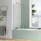 Pare-baignoire rabattable - verre trempé 4mm - Dimensions et couleur de profilé au choix Chromé|70 x 130