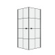 Portes de douche en angle 80x80x190 cm - motifs carrés - Couleur profilés au choix Noir mat