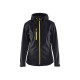 Veste softshell capuche noir jaune fluo  49192517