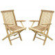 Lot de 2 fauteuils pliants jenaë teck premium