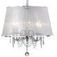 Suspension venetian en chrome et verre, avec abat-jour en polycarbonate blanc