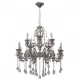 Suspension argentée classic 12 ampoules 150 cm