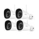 Lot de 4 caméras ip wi-fi extérieure 1080p - fi9902p blanche foscam