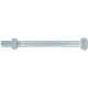 Boulon de charpente tête carrée f2 16x375 filetage 60 mm + écrou 6 pans acier zingué argent torbel - f216351