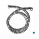 Flexible de douche noir et chromé anti-torsion en PVC renforcé NF Longueur du flexible - 2,0 m