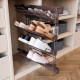 Rangement de chaussures latéral extractible Moka, Droite, Acier, Peint en moka 