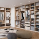 Miroir extractible pour l'intérieur de l'armoire Moka, 440, Peint en moka, Plastique et Aluminium. 