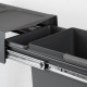 Bac de tri sélectif a montage inférieur et extraction manuelle pour élément de cuisine Recycle, 1x20 litres, Plastique gris anthracite 