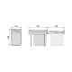 Bac de tri sélectif a montage inférieur et extraction manuelle pour élément de cuisine Recycle, 1x20 litres, Plastique gris anthracite 