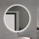 Miroir de salle de bain Cassiopeia avec éclairage décoratif à LED, diamètre 60 cm, AC 230V 50Hz, 20 W + 12 W, Aluminium et Verre.