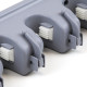 Porte balay et Porte Mops, avec 5 crochets et 4 trous, Plastique, Gris 