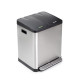Bac de tri sélectif a compartiments Recycle, ouverture du couvercle par pédale, 2x15litres, Acier inoxydable