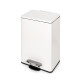 Bac de tri sélectif a compartiments Recycle, ouverture du couvercle par pédale, 1x12litres, Aluminium, Peint en blanc