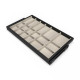 Kit de organiser de tiroirs et cadre coulissant soft close pour armoires, réglable, module 800mm, Noir texturé et Gris pierre