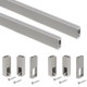 Lot de 2 rails de penderie Luxe avec supports, Aluminium et Plastique, couleurs  & longueurs au choix