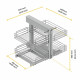 Système d'angle extractible pour meuble de cuisine Suprastar, acier, chrome 