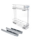 Porte-bouteilles latéral extractible Supra avec fermeture amortie, module 150mm, Acier, Peint aluminium