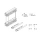 Porte-bouteilles latéral extractible Supra avec fermeture amortie, module 150mm, Acier, Peint aluminium 