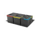 Kit poubelle de tri sélectif pour tiroir de cuisine avec socle Recycle hauteur 216mm, 2x12litres, 2x6litres, module 800mm, Plastique gris anthracite