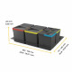 Kit poubelle de tri sélectif pour tiroir de cuisine avec socle Recycle hauteur 216mm, 2x12litres, 2x6litres, module 800mm, Plastique gris anthracite 