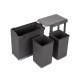 Poubelles de recyclage pour la cuisine, 2 x 14L, fixation inférieure et extraction automatique, Acier et Plastique, Gris antracite