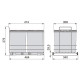 Poubelle de recyclage Recycle pour cuisine, 2 x 16 L, fixation par le bas et extraction manuelle, Plastique gris anthracite 