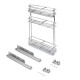 Porte-bouteilles extractible SupraMax avec fermeture à amortie, gauche, 3 plateaux, module 150mm, Acier, Chromé