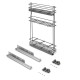 Porte-bouteilles extractible TitaneMax avec fermeture à amortie, gauche, 3 plateaux, module 150mm, Acier, Gris Anthracite