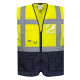 Gilet fluo secouriste haute visibilité portwest executive warsaw Jaune-Noir