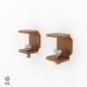 Lot de 2 supports muraux avec vis-étau DECO-GEM, acierGrenat. L.6 x H.7.5 x P.5.88 cm Marron