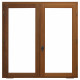 Fenêtre 2 vantaux en bois exotique hauteur 105 x largeur 110 (cotes tableau)