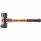 Maillet halder simplex caoutchouc chargé, avec pied intégré / avec boîtier en fonte malléable et manche en bois de haute qualité - d=80 mm - 3022.280